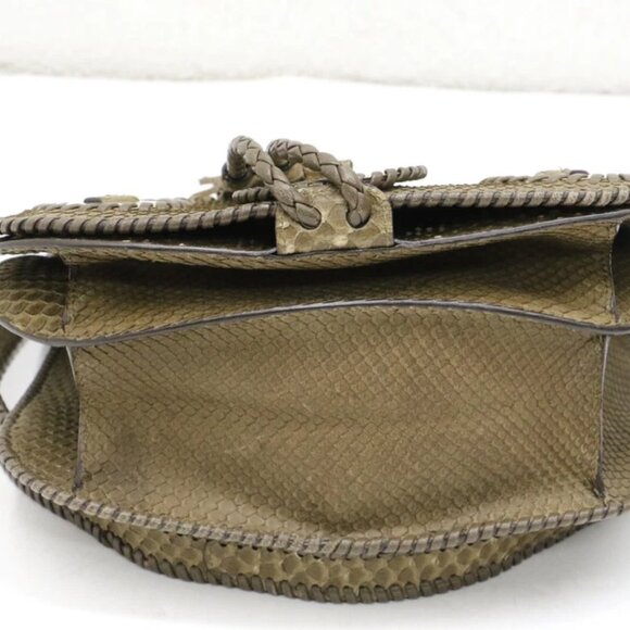 Salvatore Ferragamo Kamelia Shoulder Bag Python - Green - Picture 13 of 13